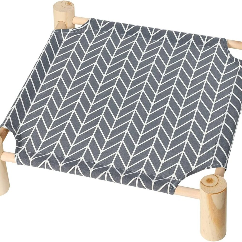 Cat and Dog Hammock Bed for Small Dogs, Brethable Wooden Cat Pet Rabbit Elevated